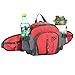 CRAZY ANTS Multifunctional Waterproof Waist Pack with Water Bottle Holder Sports Waist Bag Backpack for Running Hiking Cycling Climbing Camping Travel,red