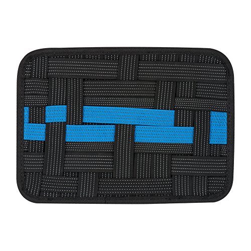 Elastic Electronics Travel Organizer, V.VAN Cable Management Board for Electronic Accessories, Travel Management Board for Hard Drive, Power Bank, Charging Cords, Chargers, Gadgets (Medium)