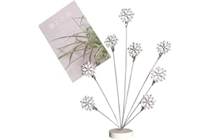 TFU 8-Branch Family Tree Picture Frame Holder, Card Photo Clips Holder Desk Stand for Memo Paper Note Photo Christmas Wedding Card Display (White Snowflake)