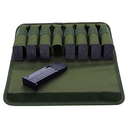 Raiseek Molle 8 Mag Pouch with Cover, Pistol Magazine Storage Pouch
