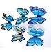 Vovotrade 12Pcs 3D Butterfly Magnet Wall Stickers Thanksgiving Christmas (Blue)