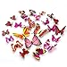 SunHO 3D Butterfly Stickers Removable Mural Crafts Art Design Decal Wall Home Decor Room Decorations (72 Piece)