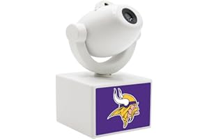 Sporticulture NFL American Football Minnesota Vikings - Adjustable Led Mini Spotlight Projector with 6 Team Logo Designs - Portable & Rechargeable Spotlight - Battery-Operated - 4.375” x 3.125”