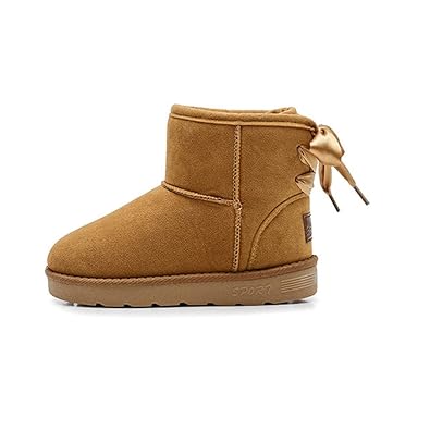 【クリックで詳細表示】[QIFENGDIANZI] ムートンブーツ キッズシューズ スノーブーツ 冬用ブーツ 姫系 雪用ブーツ 女の子 ガールズブーツ 14.3～20.8cm 中綿入り 保暖 防寒対策 かわいい 通学 アウトドア 滑り止め スキー 防風 外出 暖かい