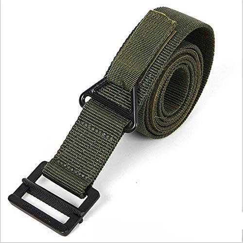 Survival Tactical Belt, Emergency Fire Rescue Rigger Waist Belt Military CQB Belt Army Green - Thumbnail 3