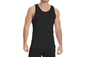 NuCamper Men’s Compression Tank Tops Sleeveless Athletic Shirts Body Shaper Slimming Tummy Vest Breathable Gym Undershirts