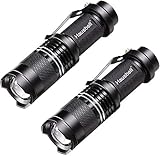 Hausbell 7W Ultra Bright Mini LED Flashlight (2Pack+1Strap)