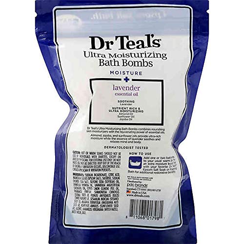 5-Count Ultra Moisturizing Bath Bombs in Lavender with Essential Oils, Repair Damaged Skin - Image 3