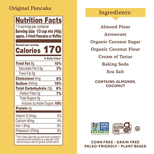 Simple Mills Almond Flour Pancake & Waffle Mix, Original Gluten Free