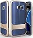 Galaxy S7 Case, Vena vAllure Wave Texture, Bumper Frame, Drop Protection CornerGuard ShockProof, Strong Grip, Slim Hybrid Cover for Samsung Galaxy S7 (Gold/ Navy Blue)