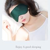 ECHOLLY 100% Mulberry Silk Sleep Mask Green with Travel Pouch & Ear Plugs view 3