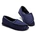 Clinic Women’s Wide Width Slippers - Comfort Terry Cloth Rubber Sole - Large - Navy Blue