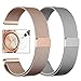 CAGOS Compatible Galaxy Watch (42mm)/Galaxy Watch Active Bands Sets, 20mm 2 Pack Stainless Steel Rose Gold Milanese Loop Mesh Bracelet Strap Replacement for Galaxy Watch 42mm/Gear Sport/Ticwatch E