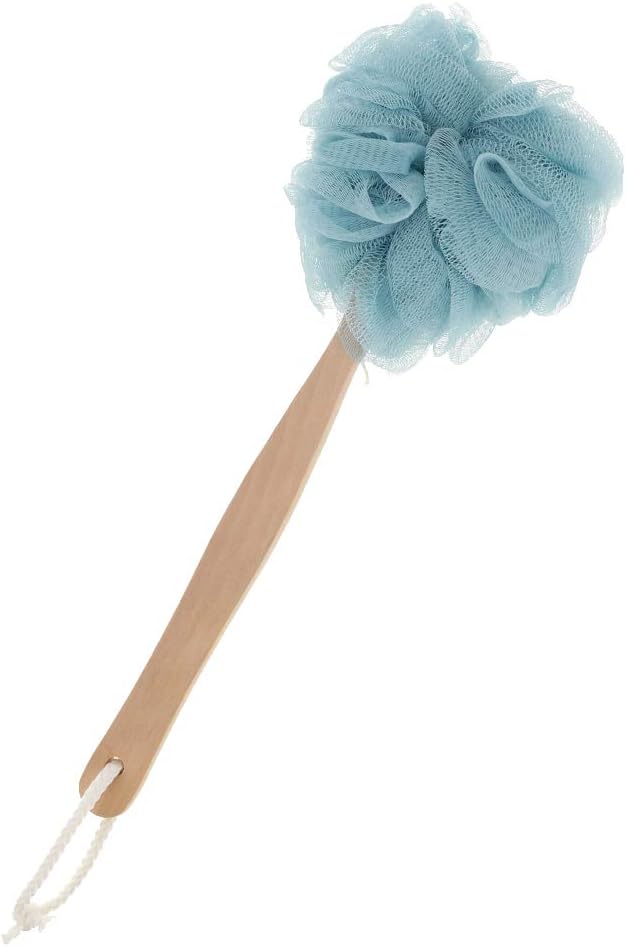 Fenteer 14.2 inch Wooden Handle Bath Body Sponges Back Lower Legs Bath