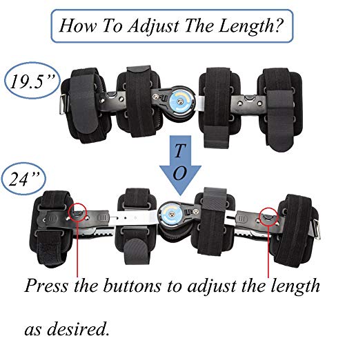 Hinged ROM Knee Brace with Strap, Post OP Patella Injury Immobilizer Brace Medical Orthopedic Guard Protector - Adjustable Full Leg Stabilizer Knee Orthosis Splint