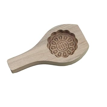 Amazon Com Wooden Moon Cake Mold Diy Cookie Hand Press Cutter