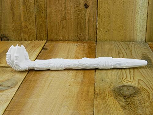 Native Eagle Claw Peace Pipe Decor,11 Inches, Ready to Paint Ceramic Bisque