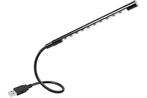Mini USB LED Reading Light Lamp Flashlight, Flexible Design, for Laptop PC Computer Keyboard (Black)