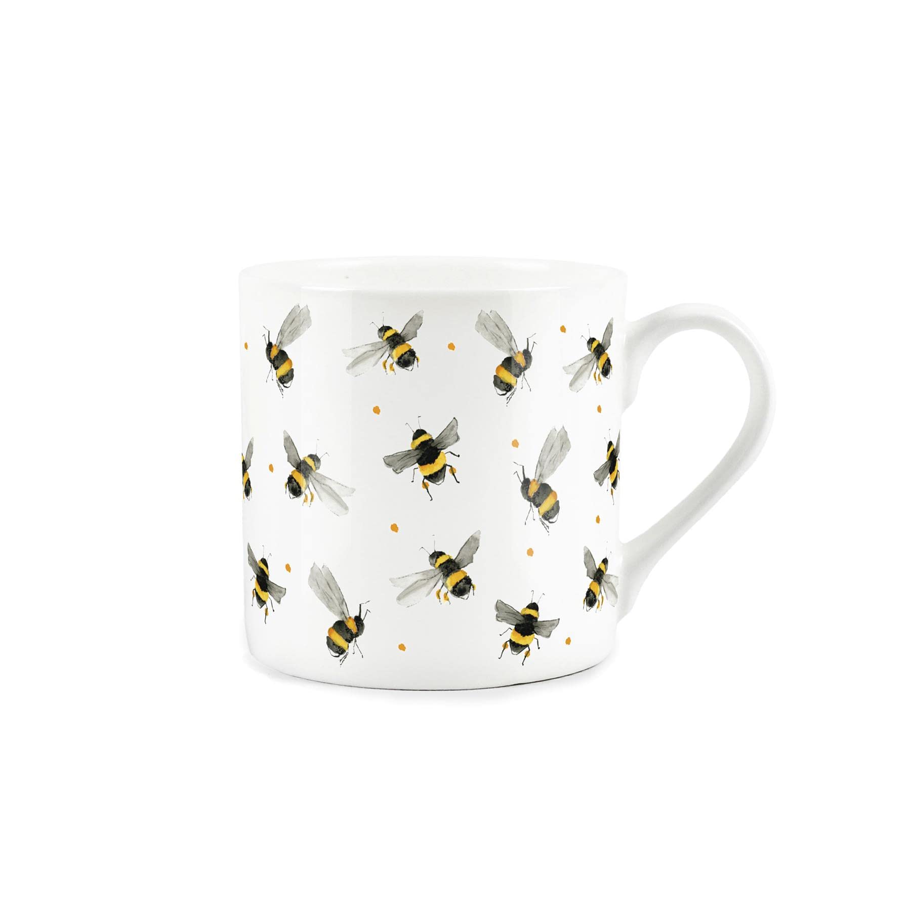 Purely Home Flying Bumblebee Mug - White Bone China Cup Tea/Coffee Present - Gift for Bee Lovers