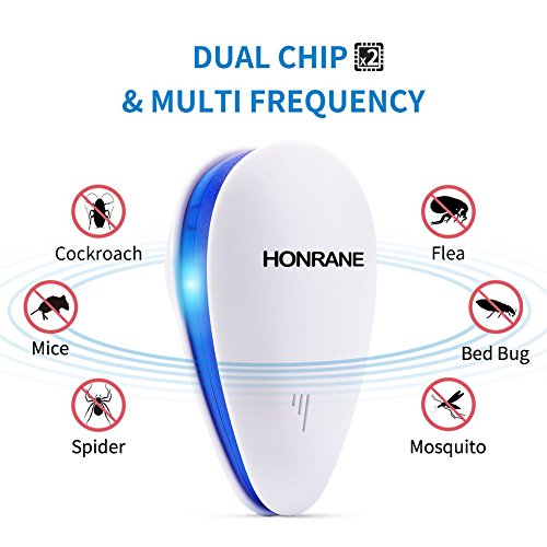 Honrane 6 Pack Ultrasonic Pest Control Repeller Electronic Plug in Repellent Indoor - Keep Bugs and Pests Away