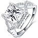 FENDINA Womens Jewelry 18K White Gold Plated Cubic Zirconia Infinity Love Princess Cut Promise Eternity Ring Engagement Wedding Anniversary Band Her (6)