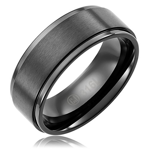 8mm stainless steel promise engagement rings for men | wedding ba…