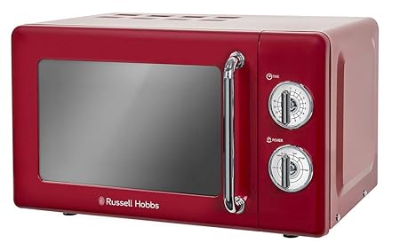 Russell Hobbs microondas simple de 17 litros, retro, RHRETMM705R (rojo)