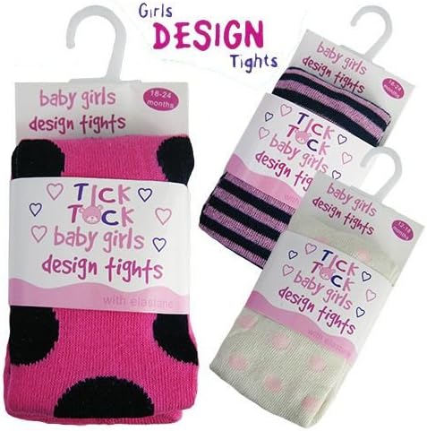 Baby Infant Girls Winter Tights Dots or Stripes - Stripe - 12-18 Months