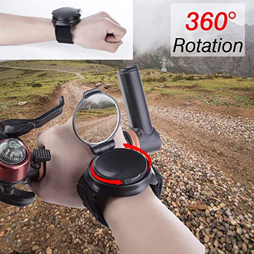 ADI Wrist Bike Mirror, Bike Mirrors 360 Degree Adjustable Bicycle Rear View Cycling Mirrors for BMX, Cruisers Kids' Bikes Mountain Road Bikes