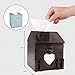 ZOHUMI Square Tissue Box Cover, Black Wood Toilet Tissue Box Holder, Decorative Chimney House Roll Paper Dispenser (Brown 1)
