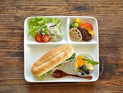 Amazon M Home Style 白い食器 チョー使いやすいm オリジナルランチプレート ホワイトレベル1 M Home Style 仕切り皿 通販