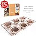 Popover Pan 6 Cup Bakeware by Hahn Professional 6 Non Stick Cups Easy Clean Cast Iron Cookware FDA PTFE PFOA 2 Year Guarantee Free Popover Yorkshire Pudding Recipe Book Champagne 380x225x45mm
