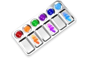 MIFUNER 1Pc Paint Palettes, 12 Well Rectangular Watercolor Palette for Crafts Reusable, Paint Holder Trays DIY Craft and Art Painting Supplies for Adults. Silver Rectangle