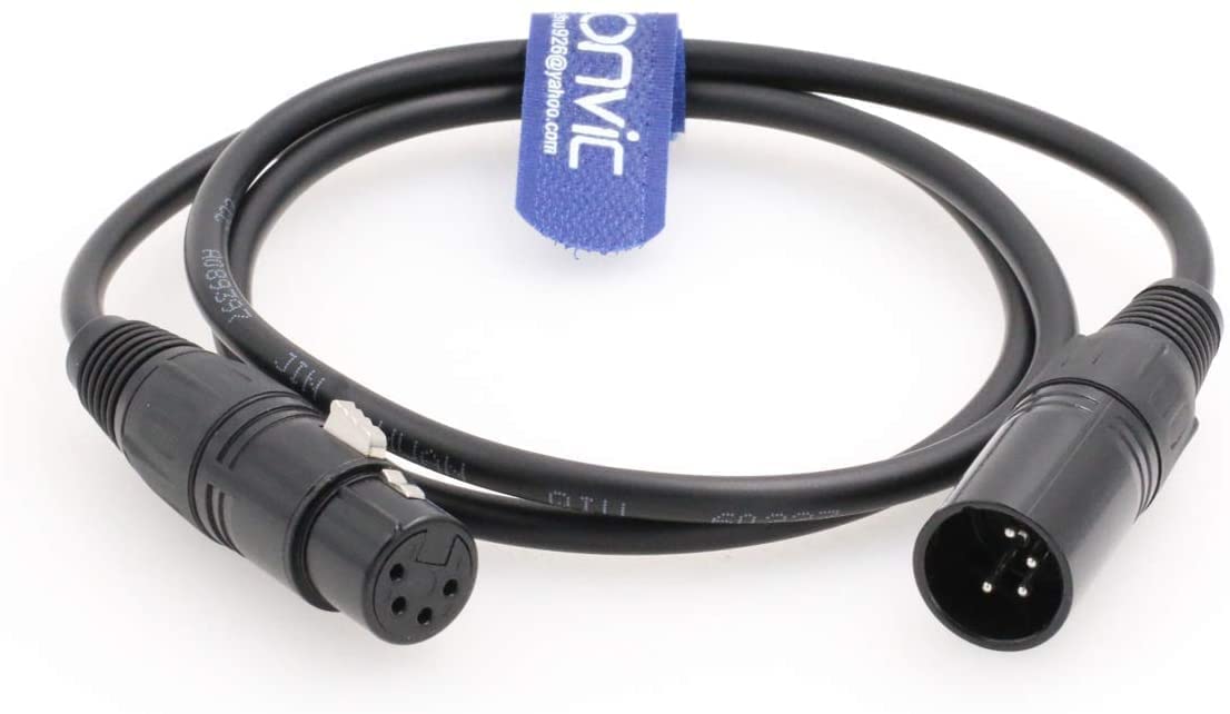 Eonvic XLR Microphone Cable, 4Pin XLR Male to Female Audio Balance Cable (1M)
