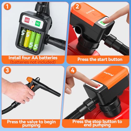 Preciva Electric Fuel Pump, 3.2 GPM Electric Petrol Pump with 3 Adapters (4.6/5.0/7.0 cm) and Fine Inlet Hose, Portable Battery Operated Ideal for Oil, Diesel, Petrol, Water