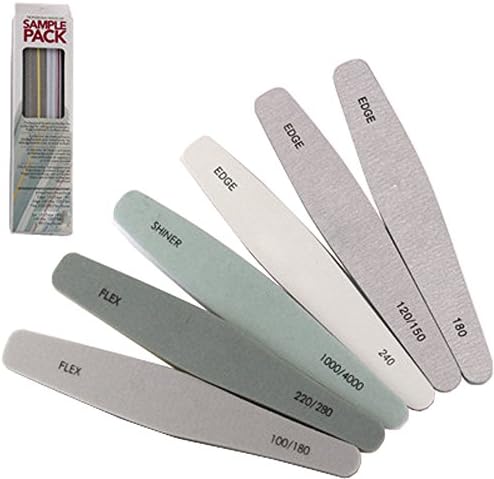 iRibbons 6 PCS Professional Double Sided Nail Files Emery Board Grit Gel Cosmetic Manicure Pedicure Set for Nail Care