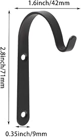 Lifreer Set of 10 Iron Wall Hanging Hooks 2.8x1.6in Garden Plant Lantern view 3