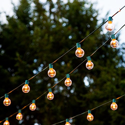 image for Lux Light G40 Clear Globe Ball String Lights 25 Feet - Indoor/Outdoor 