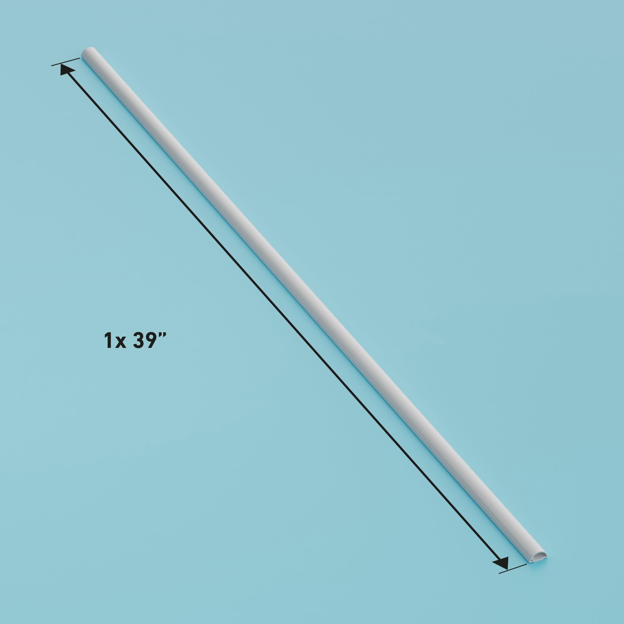 DLine Half Round Cord Hider, Patented Cable Cover, Hide TV Wall Mount Wires, Raceway for Cords