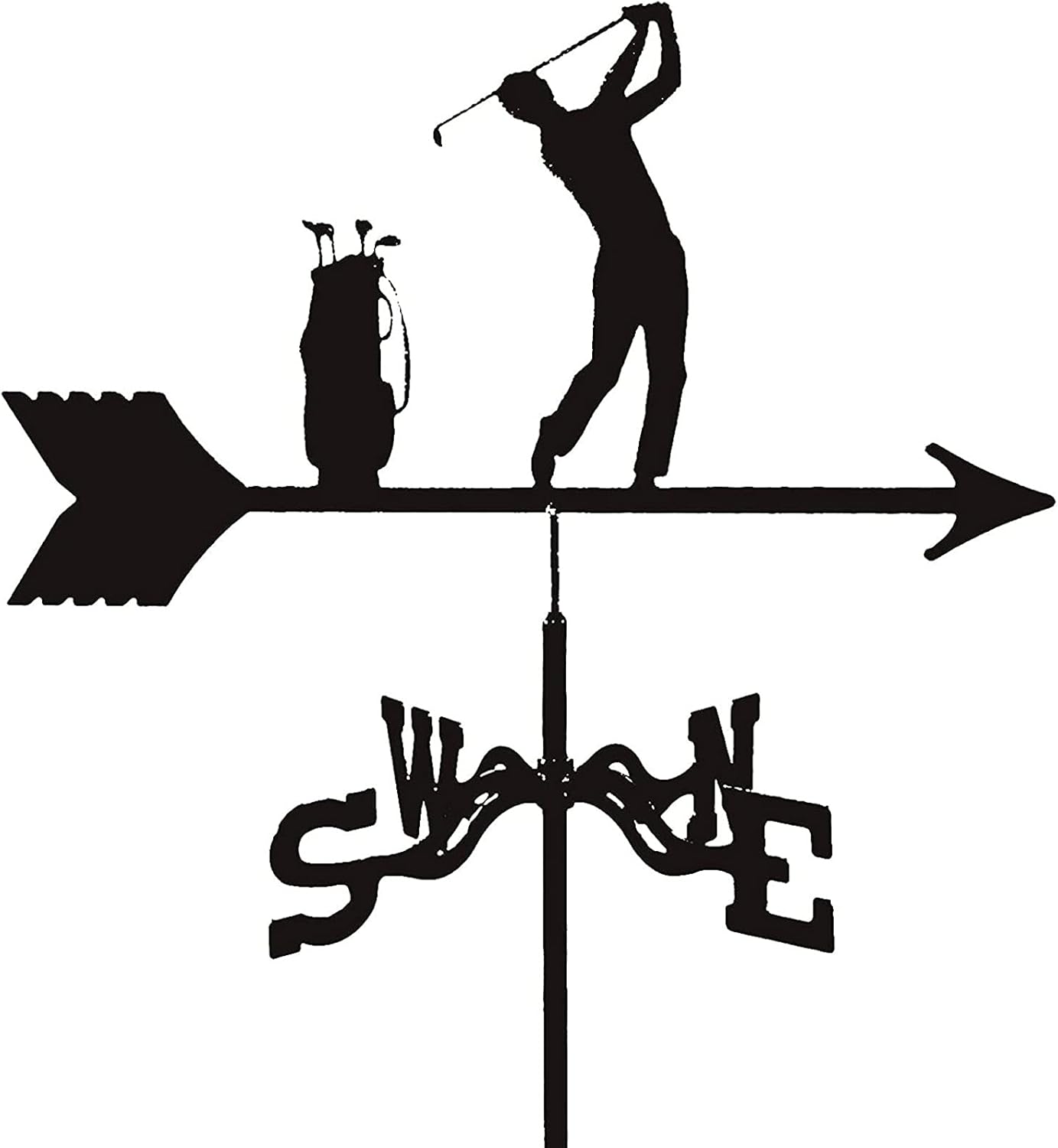 Weathervanes - Golf Metal Weathervane,Sports Weather Vane with Roof Mount Roof Garden Decorations for Outdoor Farm Yard Garden Gazebo (Color : 4S)