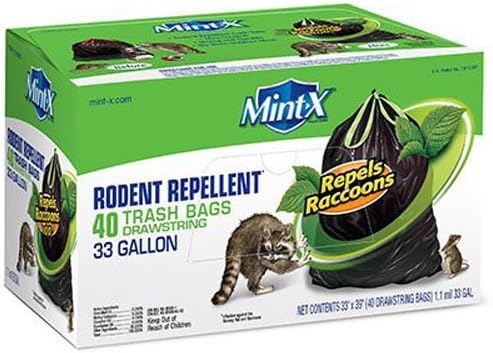 MINT X Mint-X 40 Count 33 Gallon Rodent Repellent Trash Bags