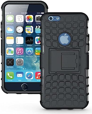 Kingo Heavy Duty iPhone 6 Case,iPhone 6s Shockproof Case Rugged Dual Layer with Kickstand (Black)