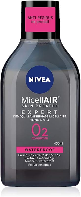 - Agua Micelar Impermeable - Cara, Ojos, Labios - Limpia Los Poros y Desmaquillar - Suave Para Las Pestañas - Micelas, Aminoácidos & Extractos De Té Negro - Vegano - Todo Tipo De Piel