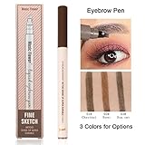 Microblading Eyebrow Pen, Sweat-proof Long-lasting Waterproof Eyebrow Pen for Eyes Makeup (01 Chestnut)