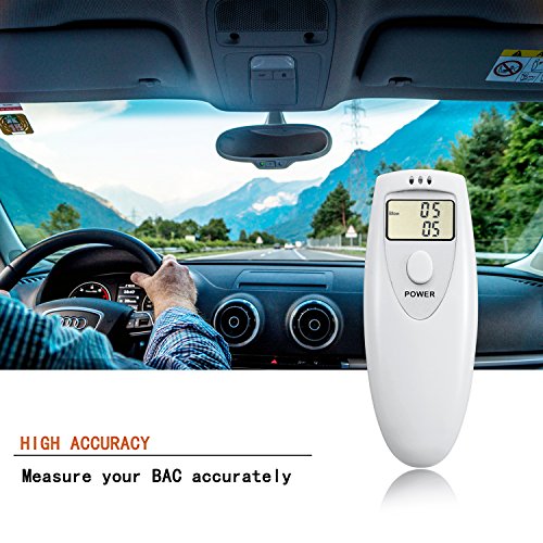 GDbow Breathalyzer Portable Digital Alcohol Tester for Personal Use -White - Thumbnail 2