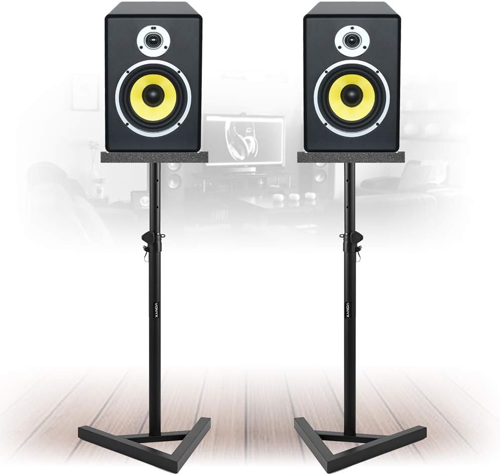 PDSM Pair 6.5" Active Powered Studio DJ Monitors Speakers, Floor Stands and Pads