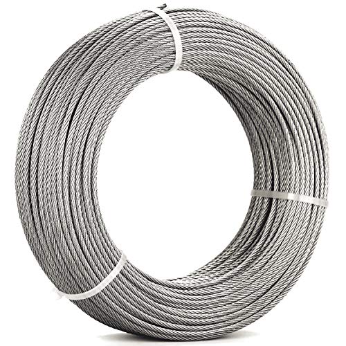 Senmit 1/8 Stainless Steel Aircraft Wire Rope for Deck Cable Railing Kit,7 x 7 200 Feet T 316 Marine Grade - Thumbnail 6