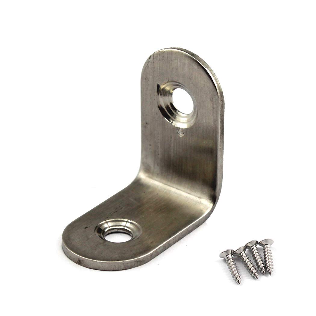 (30 Pieces) 25x25x2mm Angle Connector Corner Brackets (Thickness 2mm) Stainless Steel L Shape Brace Brackets with Screws