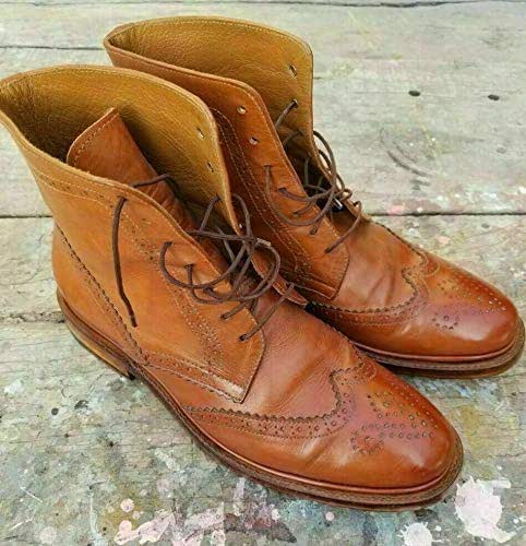 womens tan brogue boots