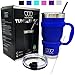 Gold Armour 30 oz Tumbler - 6 Piece Stainless Steel Insulated Water & Coffee Cup Tumbler with Straw, 2 Lids, Handle, Straw - 18/8 Double Vacuum Insulated Travel Flask (Blue)